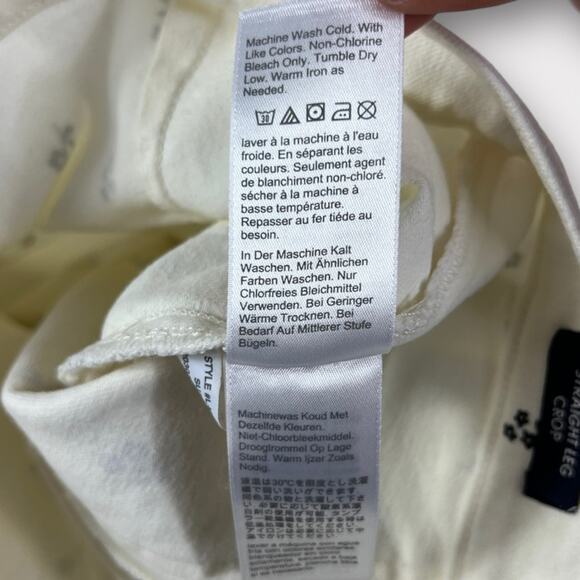 J.Crew Straight-Leg Crop Jean in White Ditsy Floral Size 26 - Picture 7 of 10